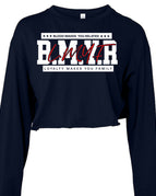 NAVY / S / Bella + Canvas 6501B Fast Fashion Ladies' Cropped Long-Sleeve T-Shirt